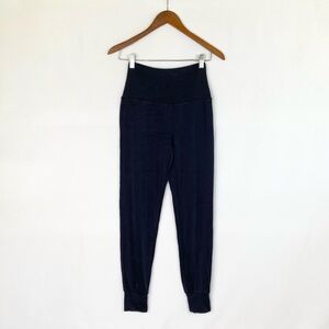 ROYL NYC Sheen Legging Pants High‎ Waist Luxury Loungewear Navy Size Xs Stretch